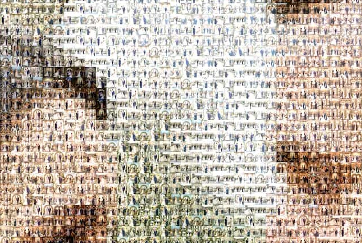 Mosaïque photo de mariage vue de près : les photos des invités