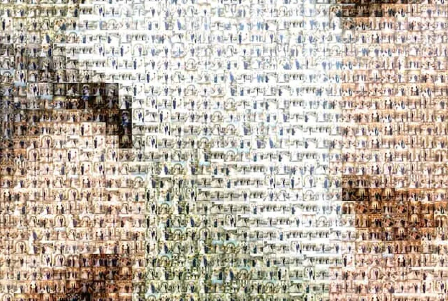 Mosaïque photo de mariage vue de près : les photos des invités