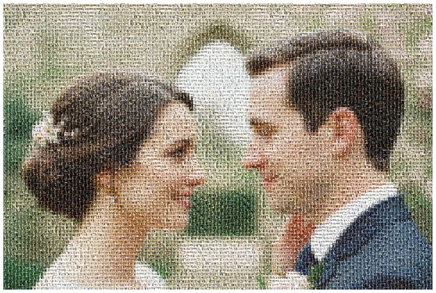 Mosaïque photo d'un reportage mariage réalisée par un photographe