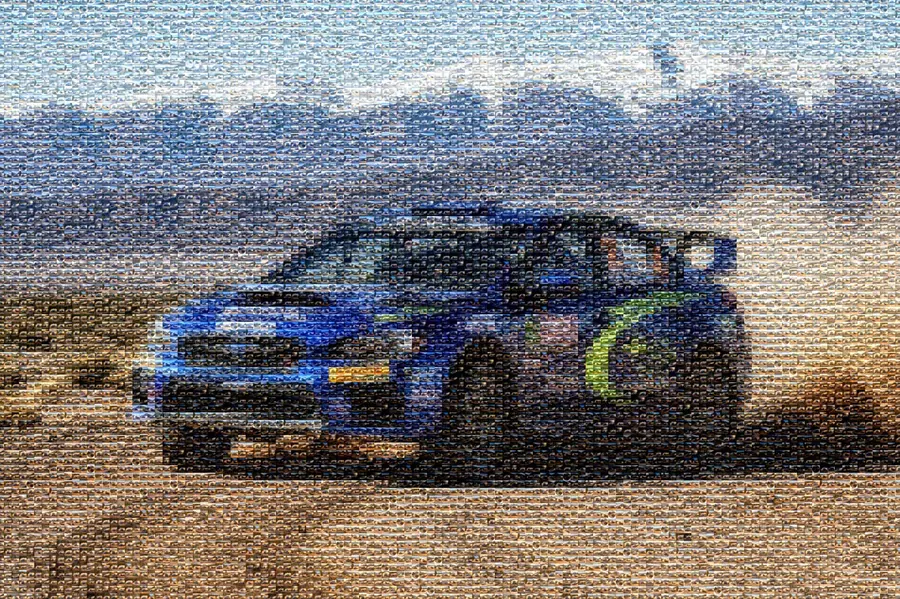 Visuel de marque automobile réalisé en mosaïque photo