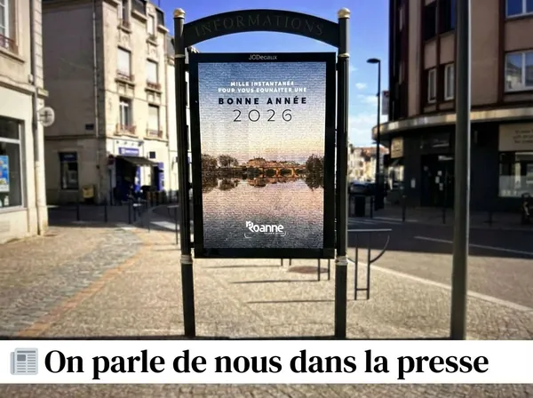 Mosaïque photo réalisée pour l'affiche de vœux d'une commune