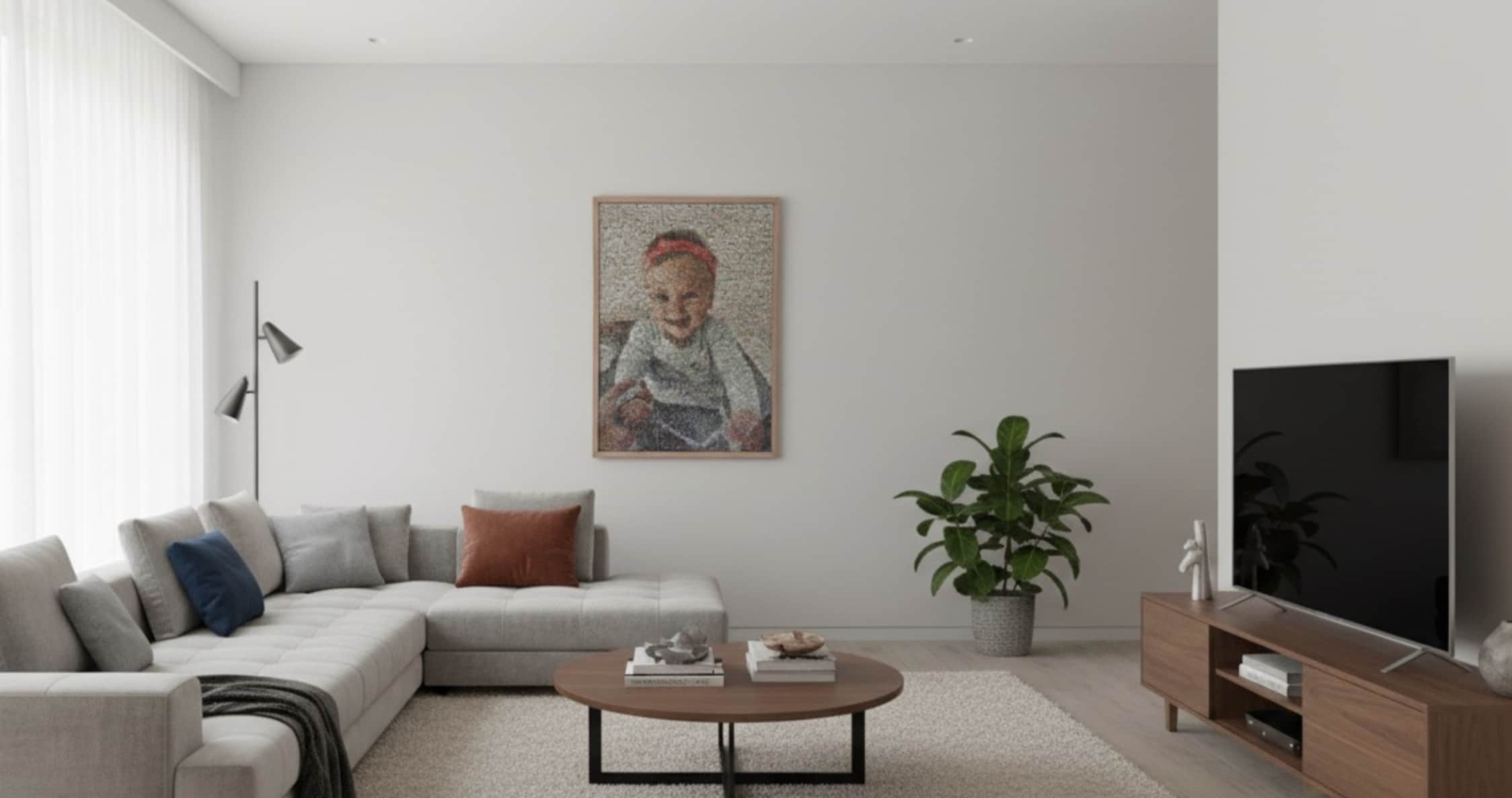 Mosaïque photo d'enfants à afficher en décoration murale